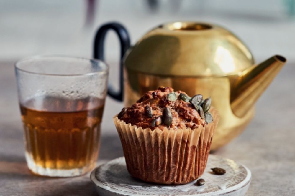 Ayurvedisch recept: kastanje-, wortel- en gembermuffins met pompoenpitten